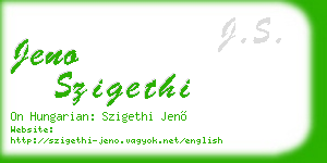 jeno szigethi business card
